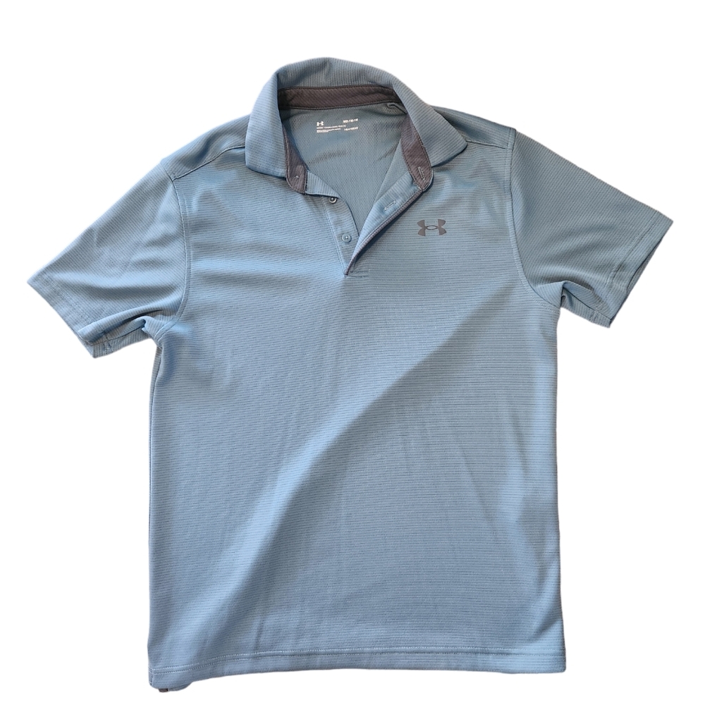 Men's Under Armour Heat Gear Teal Polo Shirt Size Medium